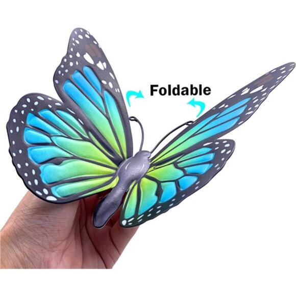 Metal Butterfly Wall Art Outdoor Decor - 4 Pack 9.8in Butterflies Wall Decor - Picture 5 of 7